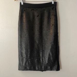Banana Republic Black Sequin Pencil Skirt